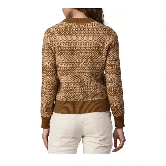 Patagonia Women's L Large Recycled Wool-Blend Crewneck Sweater Brown NWT Cozy - Picture 9 of 12